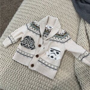 GAP Star Wars Light Beige Knit Cardigan